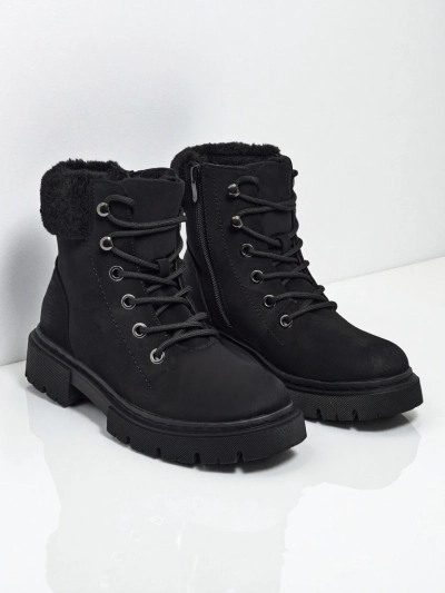 Damen Trapper Stiefeletten mit Fell Tessara