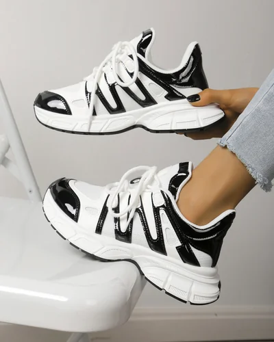 Royalfashion Damen sportliche Sneakers auf dickerer Sohle Loness