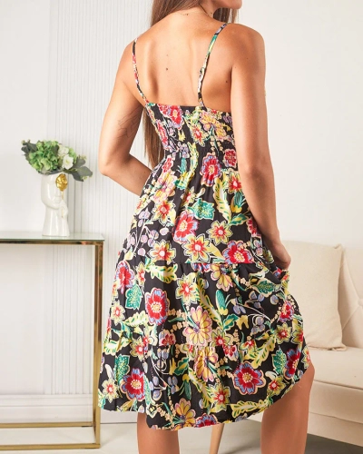 Royalfashion Damen Baumwoll-Blumenkleid