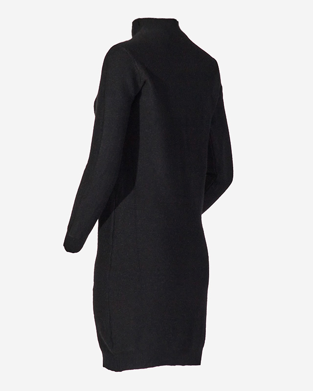 Schwarzes Pulloverkleid mit Rollkragen für Damen - Kleidung