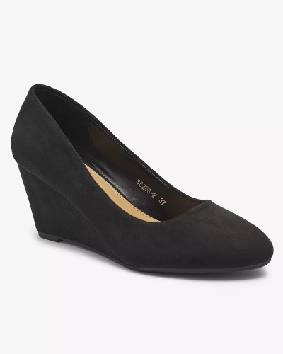 Klassische Damen Pumps aus Öko-Wildleder in schwarzer Farbe Jiwitis - Schuhe