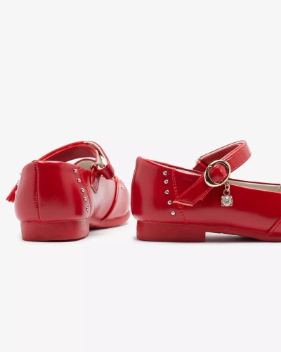 Rote Mädchenpumps mit Strasssteinen Praja- Footwear
