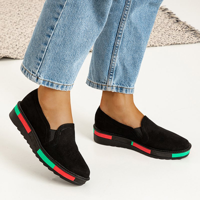 Schwarze Damen-Slipper aus Öko-Wildleder Spesi - Footwear