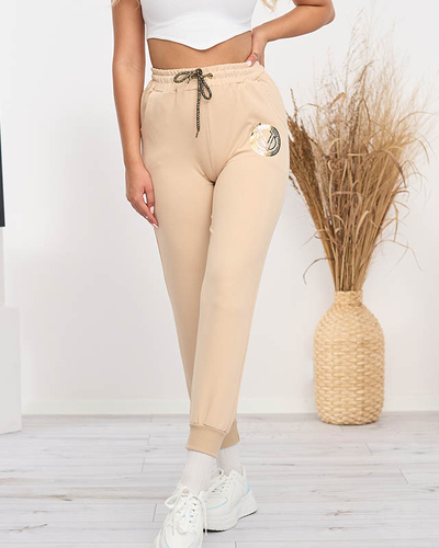 Beige Jogginghose für Damen - Kleidung