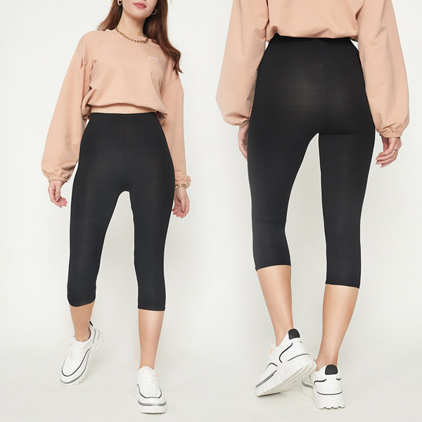 Schwarze 3/4-Leggings für Damen - Kleidung
