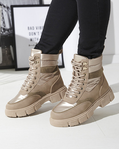 OUTLET Hellbraune unisolierte Damen Trapper Boots Kasemi - Footwear