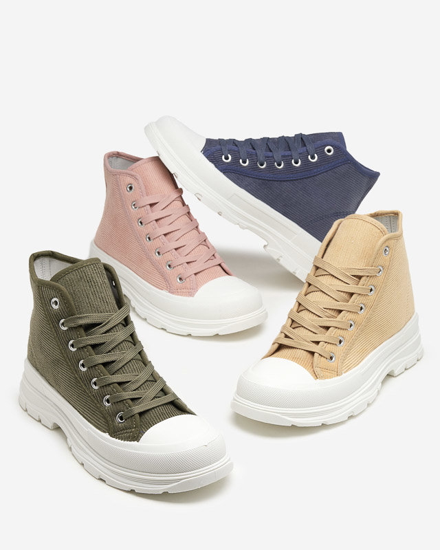 Beige gerippte Damen-Sneakers Somali - Footwear