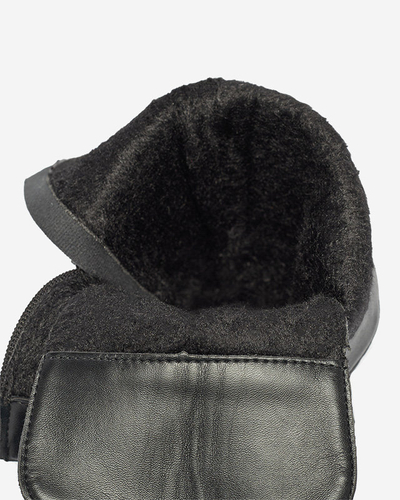 Schwarze niedrige Stiefel mit gestepptem Schaft Tepano - Footwear