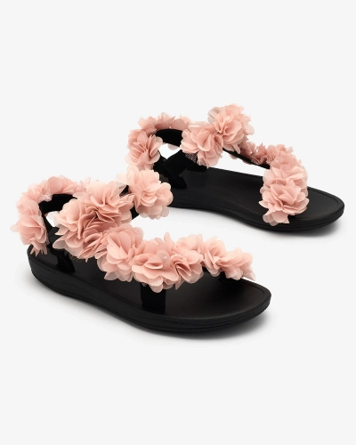 Royalfashion Hellrosa Damensandalen mit Blumen Alferroy