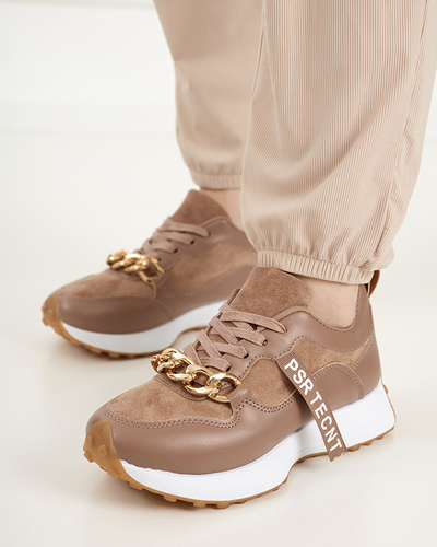 Braune und rosafarbene Arikas Damen-Sportschuhe - Schuhe