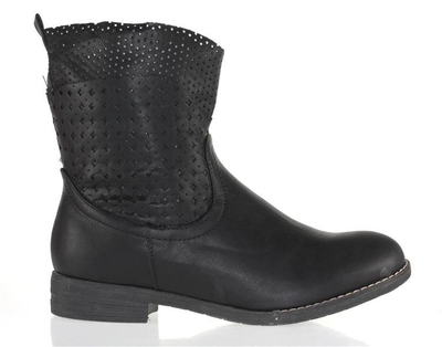 Czarne botki a'la kowbojki - Obuwie