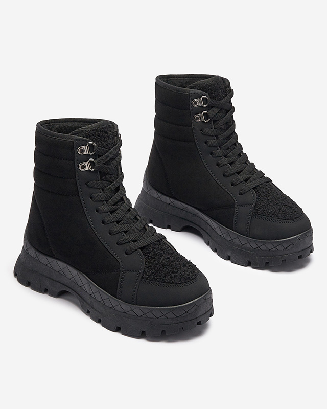 Isolierte Damen-Trapper-Stiefel in Schwarz Wosser- Footwear