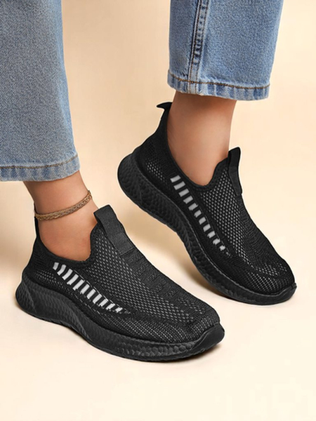 Royalfashion Damen Sport Slip-On Stoff Sneaker zum Reinschlüpfen
