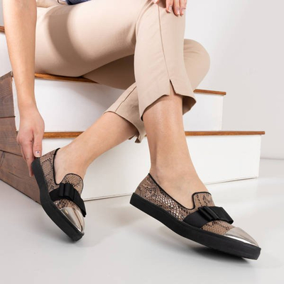 Khaki-Slip-On mit Emmalynn-Schleife - Schuhe