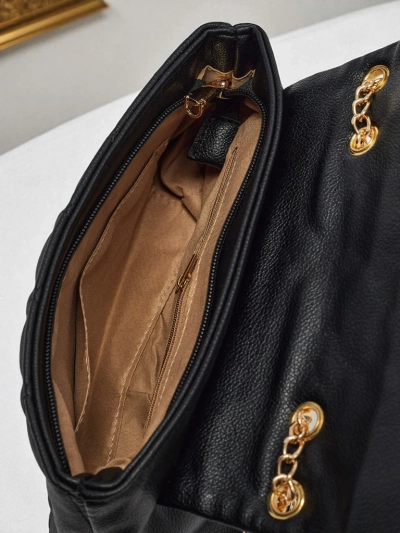 Kleine gesteppte Handtasche aus weichem Öko-Leder Frost Ember