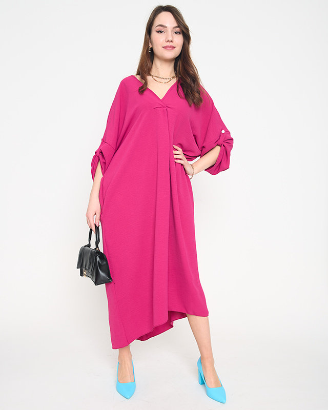 Oversize-Midikleid in Fuchsia für Damen - Kleidung
