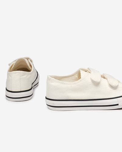 OUTLET Bovis-Sneakers mit Klettverschluss für Mädchen in Weiß und Ecru - Schuhe