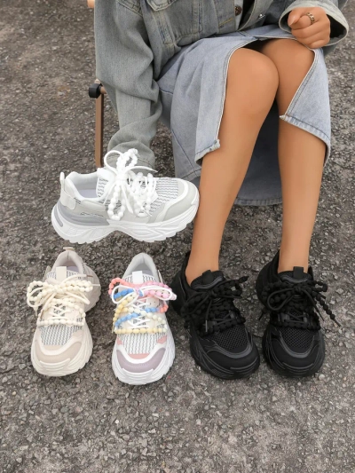 Royalfashion Damen sportliche Sneakers auf dickerer Sohle Loness