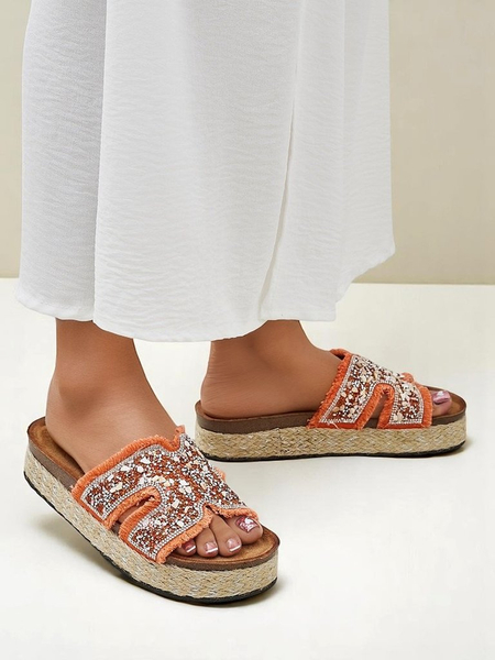 Royalfashion Damen-Pantoletten mit Candy Candy Verzierungen