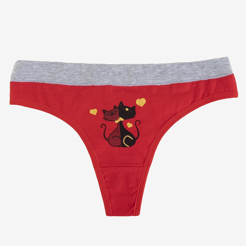 Червоні жіночі стрінги з принтом