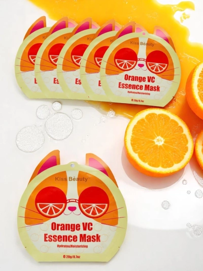 Tuch-Gesichtsmaske Orange – Feuchtigkeitsspendend