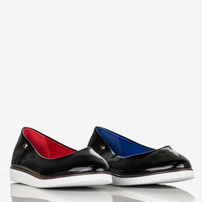 Schwarz und rot lackierte Damenballerinas Mersbels - Footwear