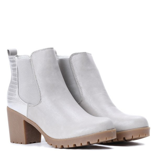 Szare botki na platformie - Obuwie