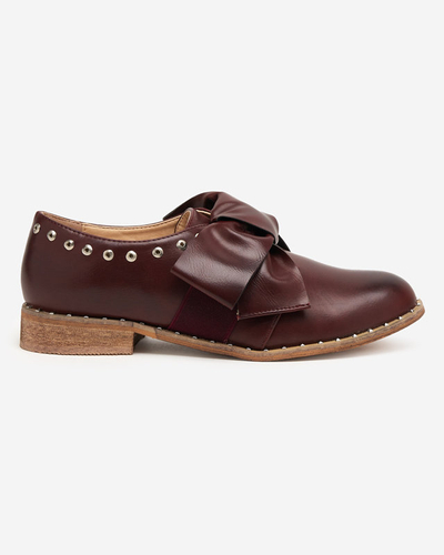 Kastanienbrauner Damenschuh mit Entera-Schleife - Schuhe