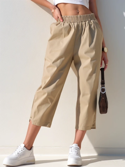 Royalfashion Damen Gerade Hosen Material 7/8