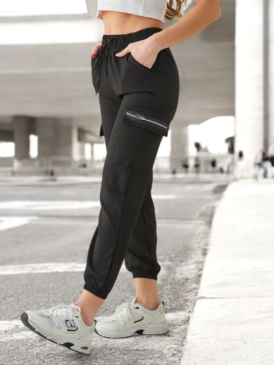 Elenna Sporthose Lang Schwarz mit Tasche