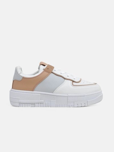 Damen-Sneakers Aristea Azzurro aus Öko-Leder mit flacher 4 cm Sohle
