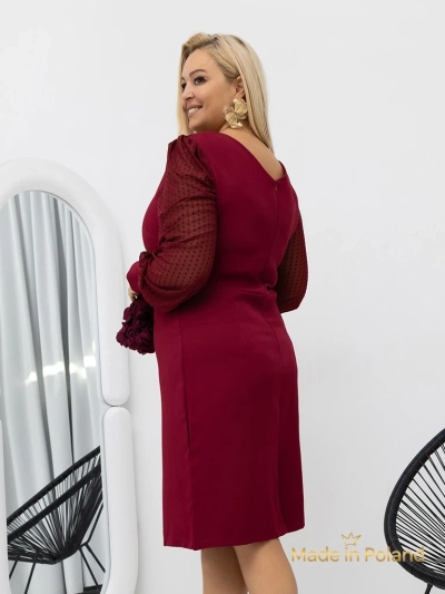 Elegantes Damen Mini-Kleid mit Netzärmeln Evilla