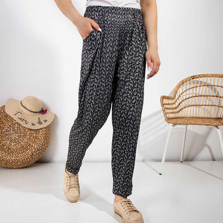 Gemusterte Damen-Stoffhose PLUS GRÖSSE - Kleidung