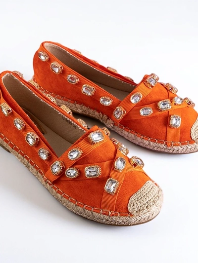 Orange Damen-Espadrilles mit Wamba-Kristallen - Schuhe