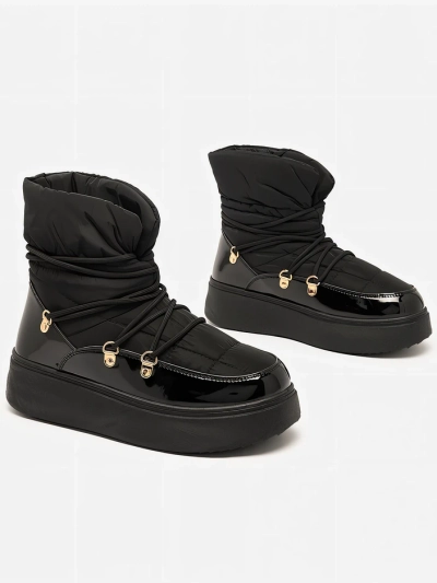 Royalfashion Damen Schlupf-Schneestiefel in schwarz Dabenda