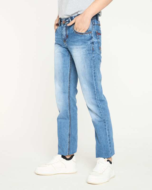 Blaue Herrenjeans mit geradem Bein - Kleidung
