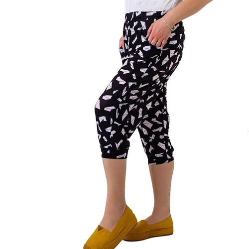 Чорно-білі жіночі бриджі з візерунком PLUS SIZE