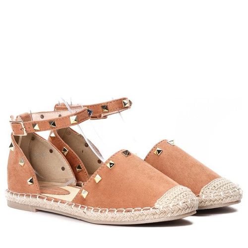 Brązowe, odkryte espadryle - Obuwie