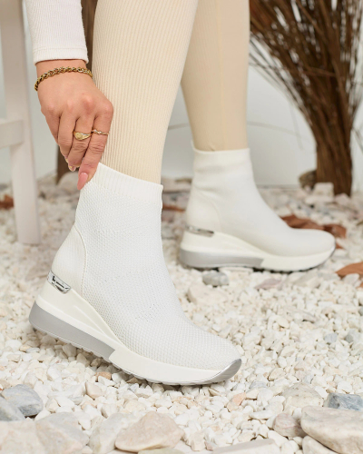 Royalfashion Білі черевики на якорі a'la sock Carneni