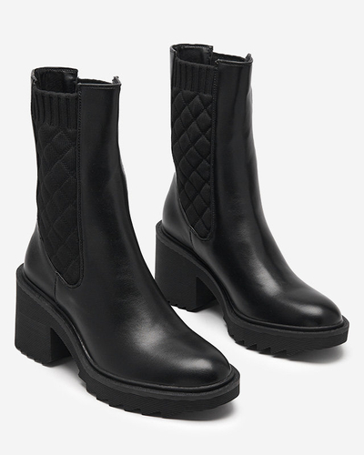 Recheo schwarze Damen-Stiefeletten mit hohem Absatz - Schuhe