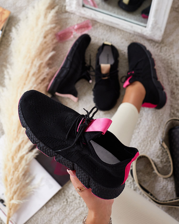 Sportschuhe für Damen in Schwarz und Fuchsia Bommgi - Schuhe