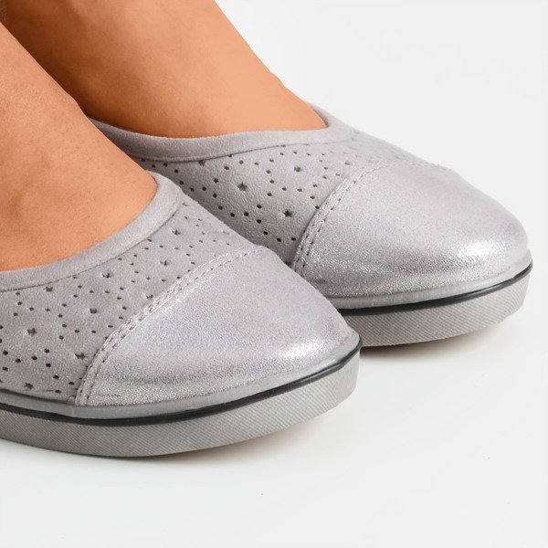 Graue Ballerina auf niedrigem Keil Irtriva - Footwear 1