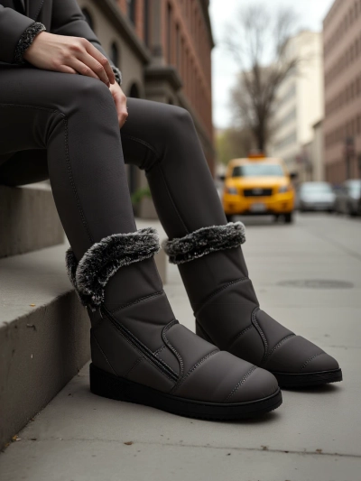Royalfashion Damen Winterstiefel ähnlich wie Schneestiefel Baccinis