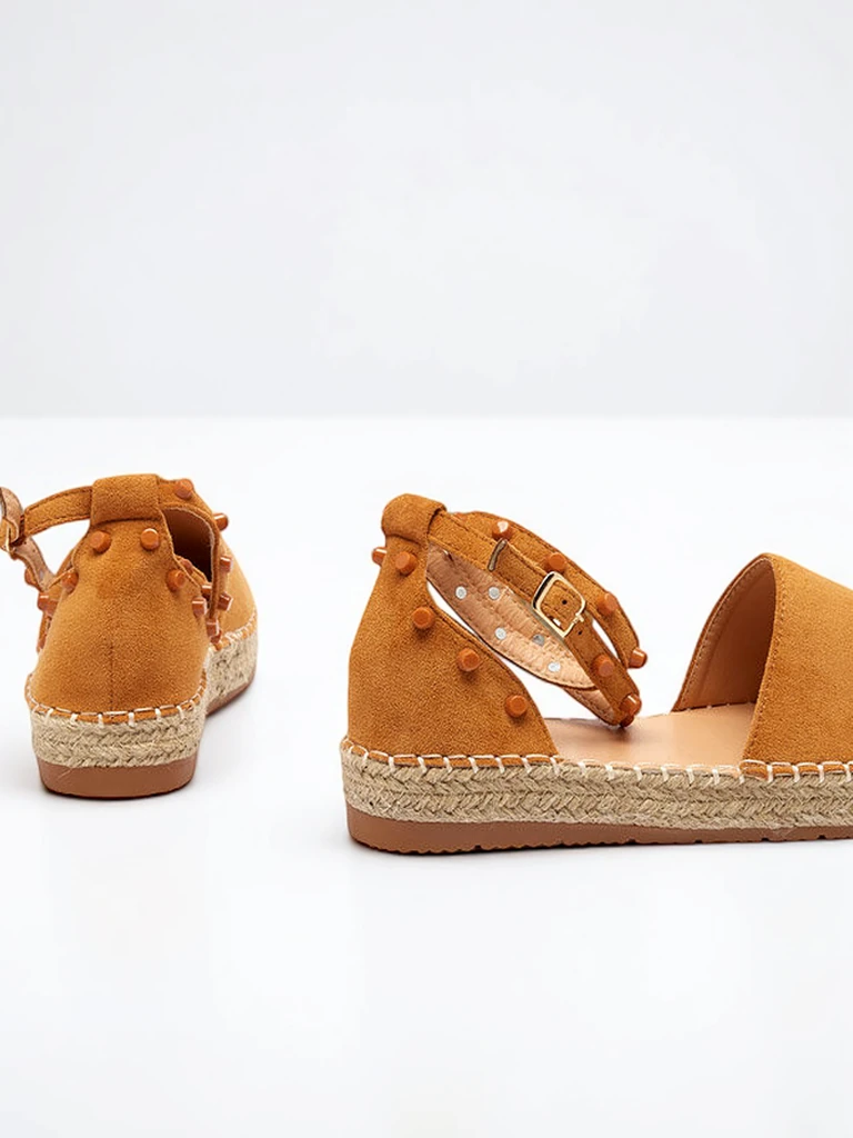 Hellbraune Damen-Espadrilles mit Lonesi-Jets - Schuhe