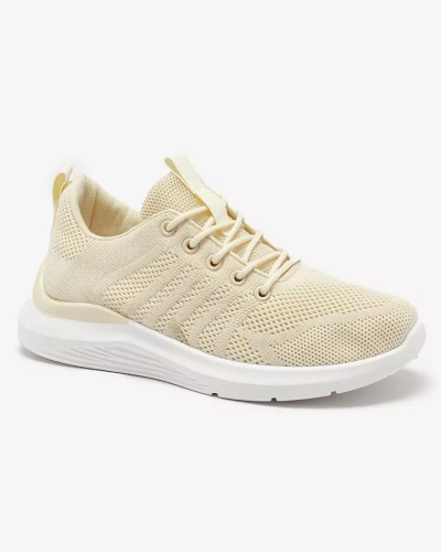 Cremefarbene Damen Sportschuhe aus Stoff Bofia - Schuhe