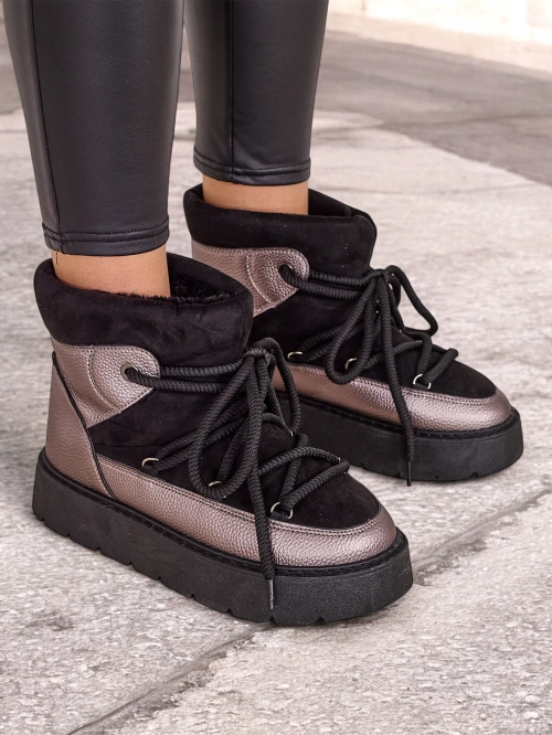 Жіночі зимові черевики на шнурівці Royalfashion Iniuc