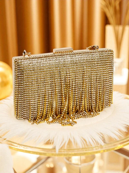 Royalfashion Damen Clutch Handtasche mit Zirkonia Frendello