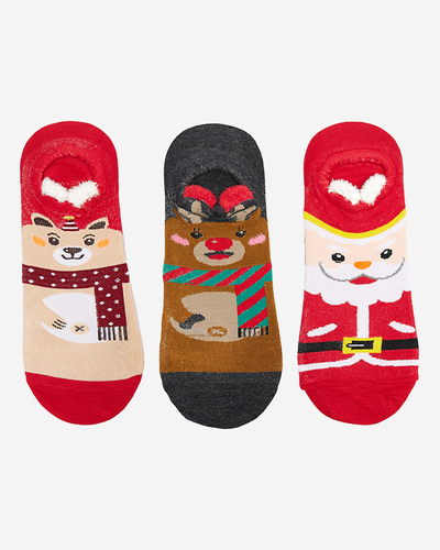 Bunte Damenfüße mit Weihnachtsdruck 3er-Pack - Unterwäsche
