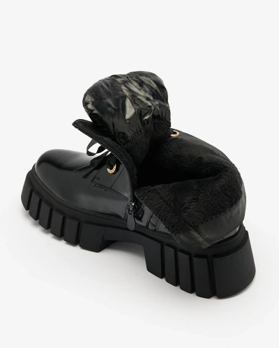 Royalfashion Gesteppte schwarze Damenstiefel von Alefro