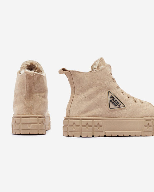 Чоботи жіночі світло-коричневі з екозамші на утеплювачі Зефір - Взуття